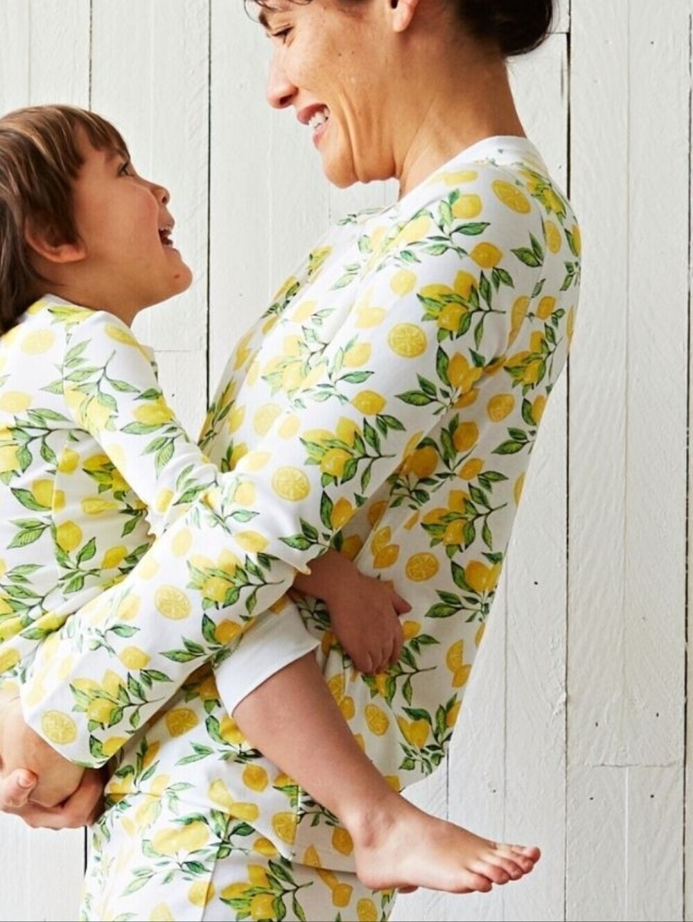 NWT Hart + Land Lemon Print Pima Cotton Pajama Henley Top XXL Natural Fabric